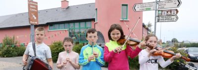 Musicians outside Coleman Irish Music Centre Ireland