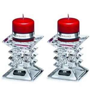 Ziggy Pillar Candle Holders Pair - Red